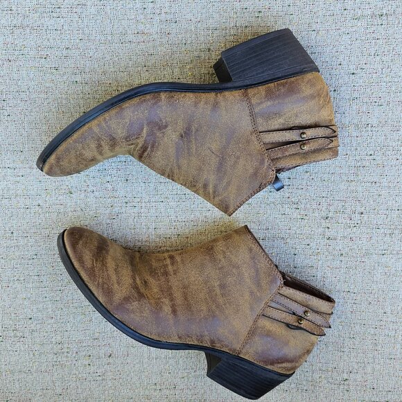 Xappeal Women's Booties Boots Brown Chunky Heeled Rugged Shooties 8 - Picture 10 of 16